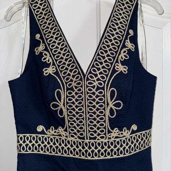 NEW WITH TAGS- Lilly Pulitzer Aveline Shift True Navy Dress Size 0 - Picture 4 of 7